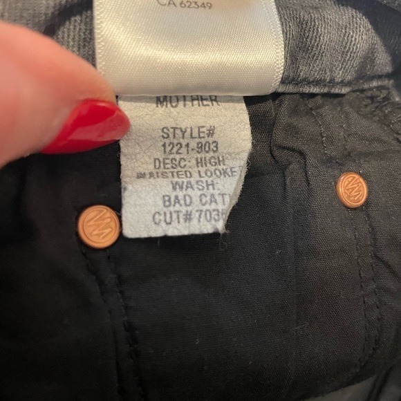 MOTHER Denim The High Waisted Looker in Bad Cat Black Gray Leopard Jeans Sz 25 - Picture 10 of 14